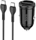Hoco 4.8A Auto Snellader 30W met QC en PD 3.0 + USB-C Kabel 1M Zwart afbeelding 1
