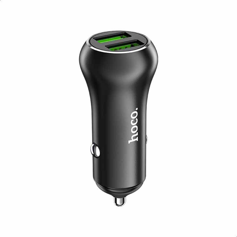 Hoco Z37 Dubbele Auto Oplader Quick Charge 3.0 Zwart afbeelding 1