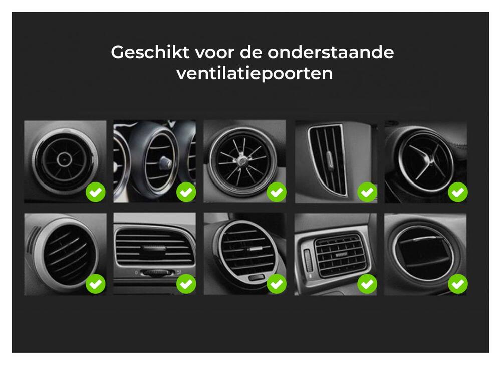 Hoco 360° Verstelbare Ventilatierooster Telefoonhouder Auto Zwart afbeelding 3