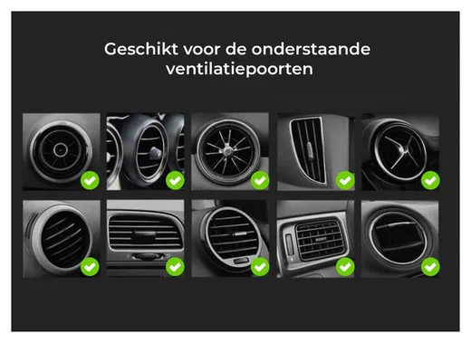 Hoco 360° Verstelbare Ventilatierooster Telefoonhouder Auto Zwart afbeelding 3