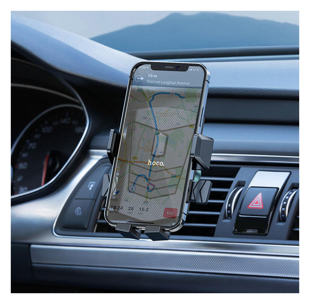 Hoco 360° Verstelbare Ventilatierooster Telefoonhouder Auto Zwart afbeelding 1