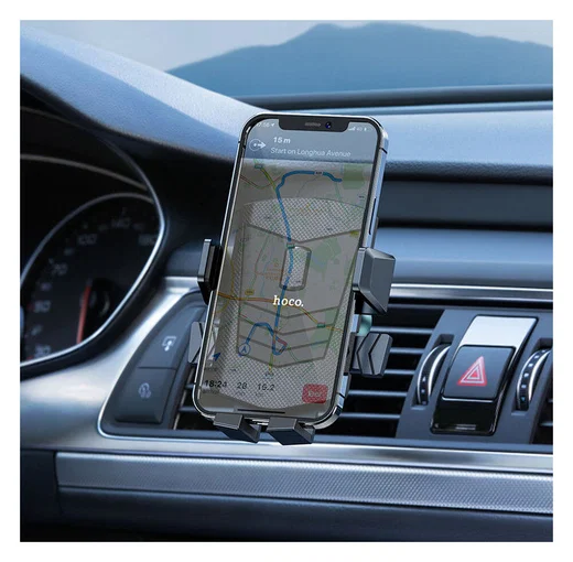 Hoco 360° Verstelbare Ventilatierooster Telefoonhouder Auto Zwart afbeelding 1