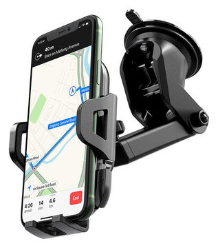 Hoco 360° Verstelbare Dashboard/Raam Telefoon Houder met Zuignap Zwart