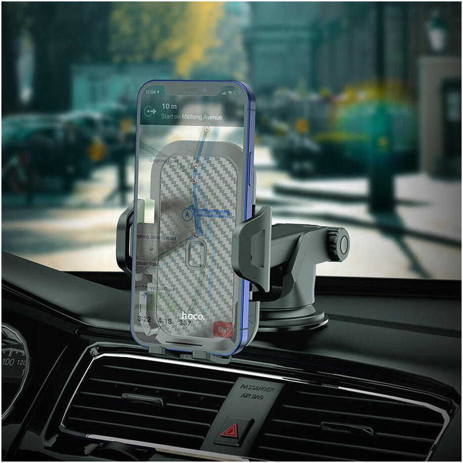 Hoco 360° Verstelbare Dashboard/Raam Telefoon Houder met Zuignap Zwart afbeelding 2
