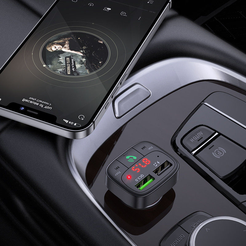 Hoco Bluetooth Muziek FM Transmitter en Autolader met Quick Charge 3.0 afbeelding 2