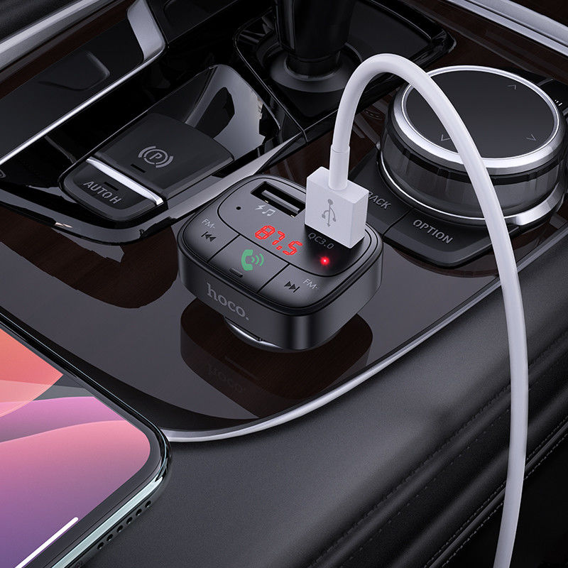 Hoco Bluetooth Muziek FM Transmitter en Autolader met Quick Charge 3.0 afbeelding 3
