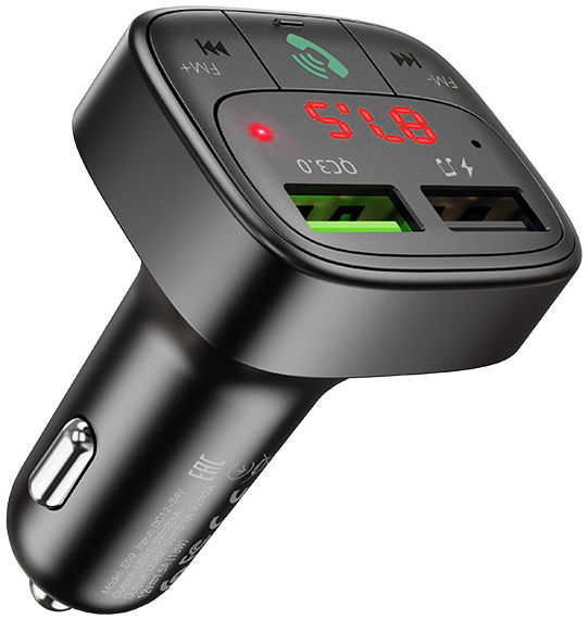 Hoco Bluetooth Muziek FM Transmitter en Autolader met Quick Charge 3.0 afbeelding 5