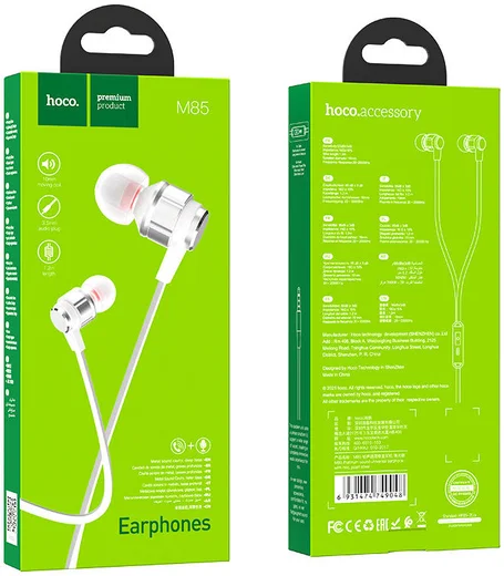 Hoco Platinum Sound Universele In-Ear Oortjes Telefoon Headset Zilver afbeelding 6