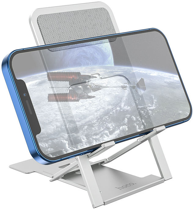 Hoco Universele Verstelbare Bureau Houder voor Smartphone Silver afbeelding 1