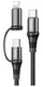 Hoco X50 2-in-1 USB-C naar USB-C / Apple Lightning 1 Meter Zwart afbeelding 1