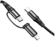 Hoco X50 2-in-1 USB-C naar USB-C / Apple Lightning 1 Meter Zwart afbeelding 3