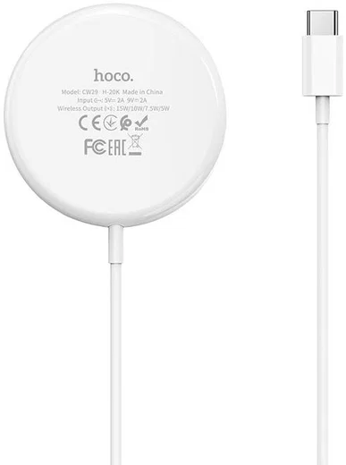 Hoco 15W Magnetische Draadloze Oplader voor Apple MagSafe Wit afbeelding 3