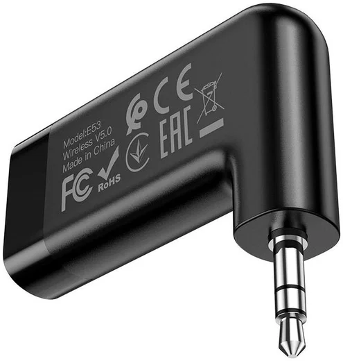 Hoco E53 Bluetooth Audio Receiver met 3.5MM Jack AUX Aansluiting Zwart afbeelding 3