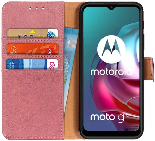 KHAZNEH Motorola G10 / G20 / G30 Hoesje Portemonnee Book Case Roze afbeelding 1