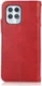 Motorola Moto G100 Hoesje Portemonnee met Drukknoop Sluiting Rood afbeelding 2