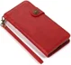 Motorola Moto G100 Hoesje Portemonnee met Drukknoop Sluiting Rood afbeelding 8