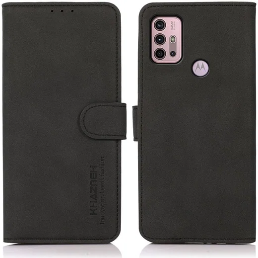 KHAZNEH Motorola Moto G10/G20/G30 Hoesje Retro Wallet Book Case Zwart afbeelding 3