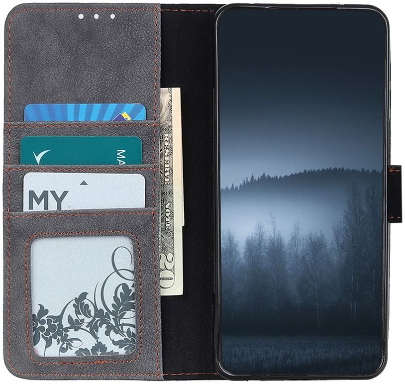 KHAZNEH Xiaomi Mi 11 Ultra Hoesje Retro Portemonnee Book Case Grijs afbeelding 1