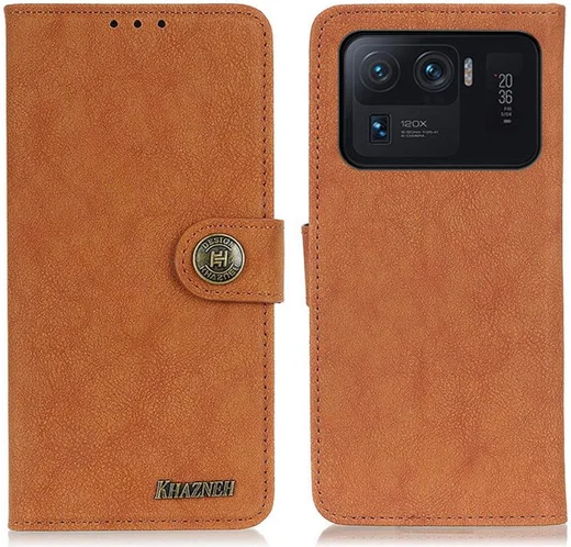 KHAZNEH Xiaomi Mi 11 Ultra Hoesje Portemonnee met Stand Bruin afbeelding 4