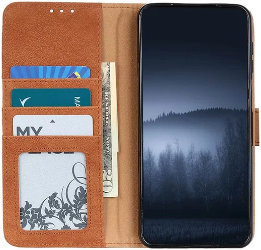 KHAZNEH Xiaomi Mi 11 Ultra Hoesje Portemonnee met Stand Bruin afbeelding 1