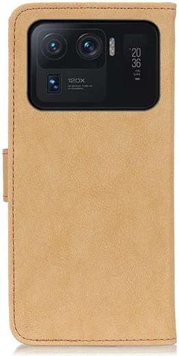 KHAZNEH Xiaomi Mi 11 Ultra Hoesje Portemonnee met Stand Khaki afbeelding 3