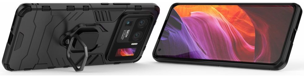 Xiaomi Mi 11 Ultra Hoesje Metalen Magnetische Ring Kickstand Zwart afbeelding 7