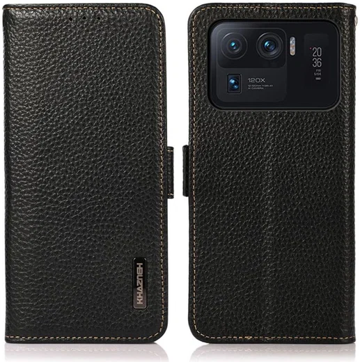 KHAZNEH Xiaomi Mi 11 Ultra Hoesje Portemonnee Echt Leer Zwart afbeelding 5