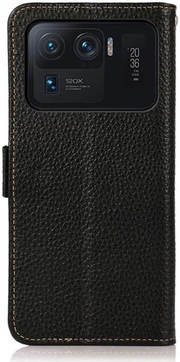 KHAZNEH Xiaomi Mi 11 Ultra Hoesje Portemonnee Echt Leer Zwart afbeelding 7
