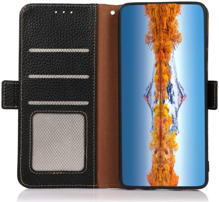 KHAZNEH Xiaomi Mi 11 Ultra Hoesje Portemonnee Echt Leer Zwart afbeelding 1
