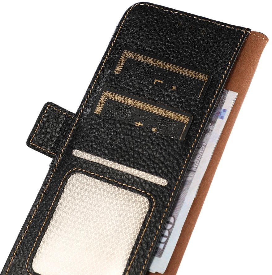 KHAZNEH Xiaomi Mi 11 Ultra Hoesje Portemonnee Echt Leer Zwart afbeelding 6