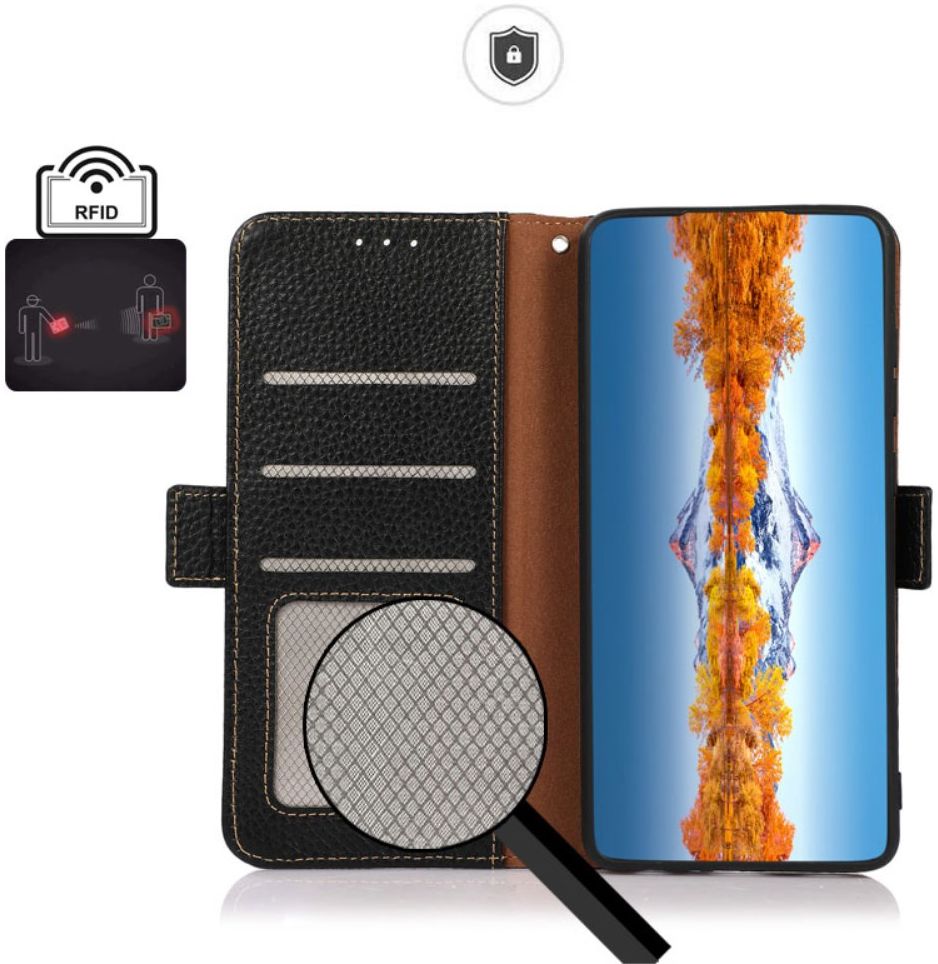 KHAZNEH Xiaomi Mi 11 Ultra Hoesje Portemonnee Echt Leer Zwart afbeelding 3