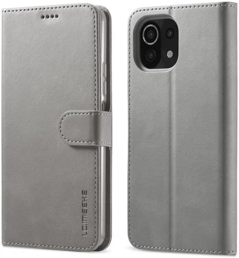 LC.IMEEKE Xiaomi Mi 11 Lite 4G/5G (NE) Hoesje Wallet Book Case Grijs afbeelding 3