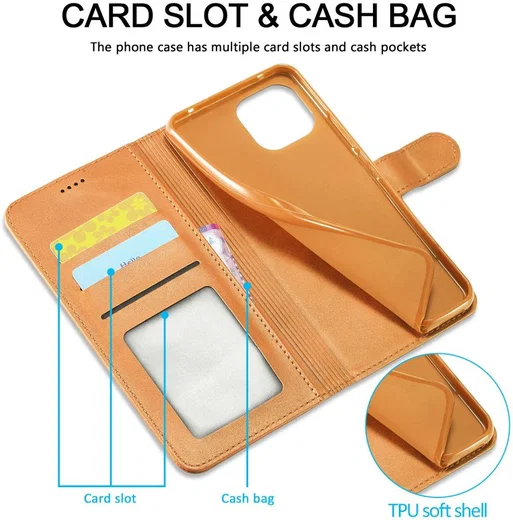 LC.IMEEKE Xiaomi Mi 11 Lite 4G/5G (NE) Hoesje Wallet Book Case Bruin afbeelding 9