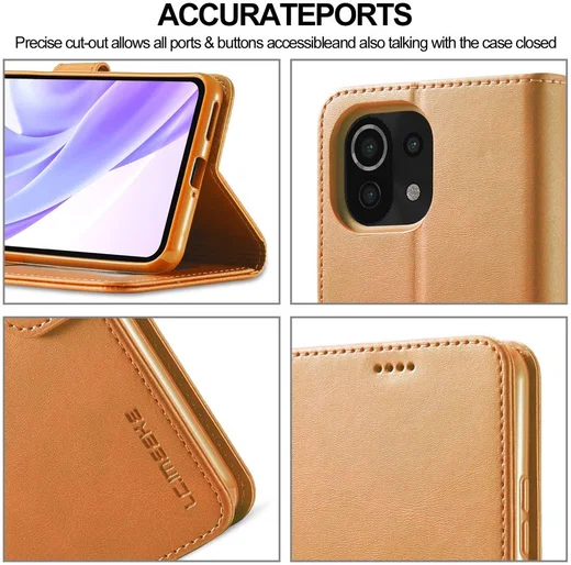 LC.IMEEKE Xiaomi Mi 11 Lite 4G/5G (NE) Hoesje Wallet Book Case Bruin afbeelding 6