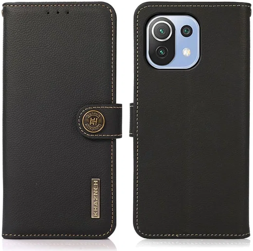 Xiaomi Mi 11 Lite 4G / 5G Hoesje RFID Portemonnee Echt Leer Zwart afbeelding 5