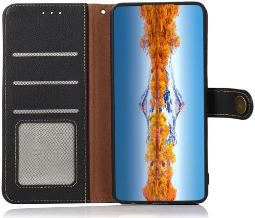 Xiaomi Mi 11 Lite 4G / 5G Hoesje RFID Portemonnee Echt Leer Zwart afbeelding 1