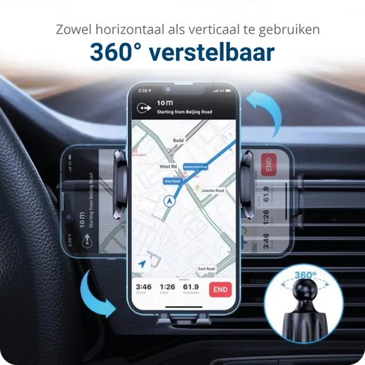 Magnetische MagSafe Houder - Auto Ventilatierooster - 360° Verstelbaar - Zwart afbeelding 7
