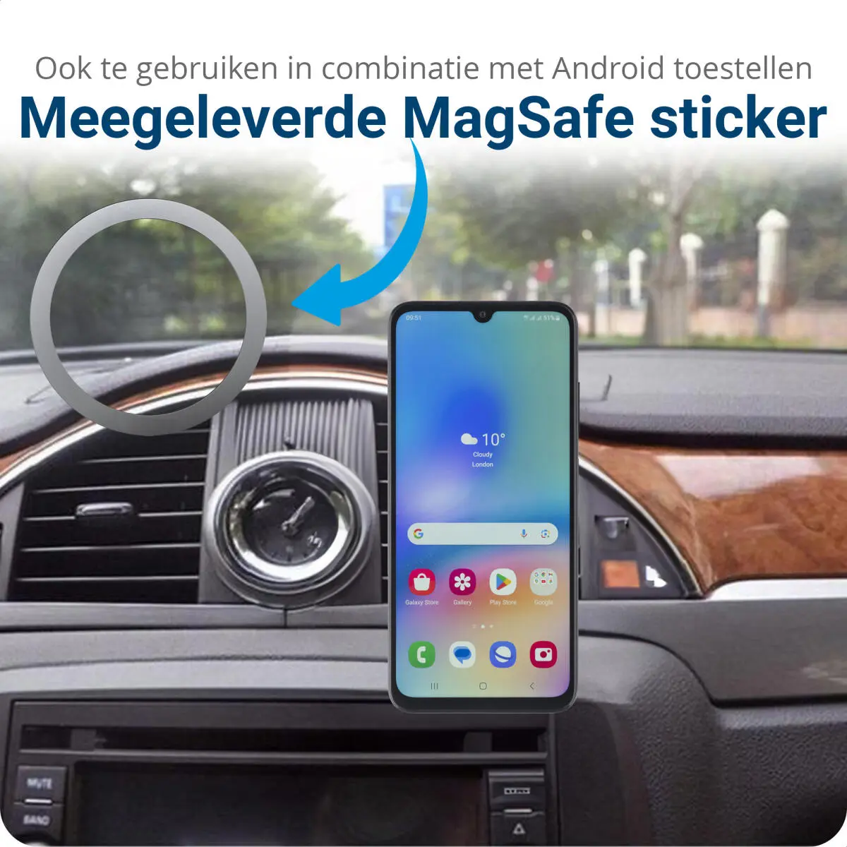 Magnetische MagSafe Houder - Auto Ventilatierooster - 360° Verstelbaar - Zwart afbeelding 6