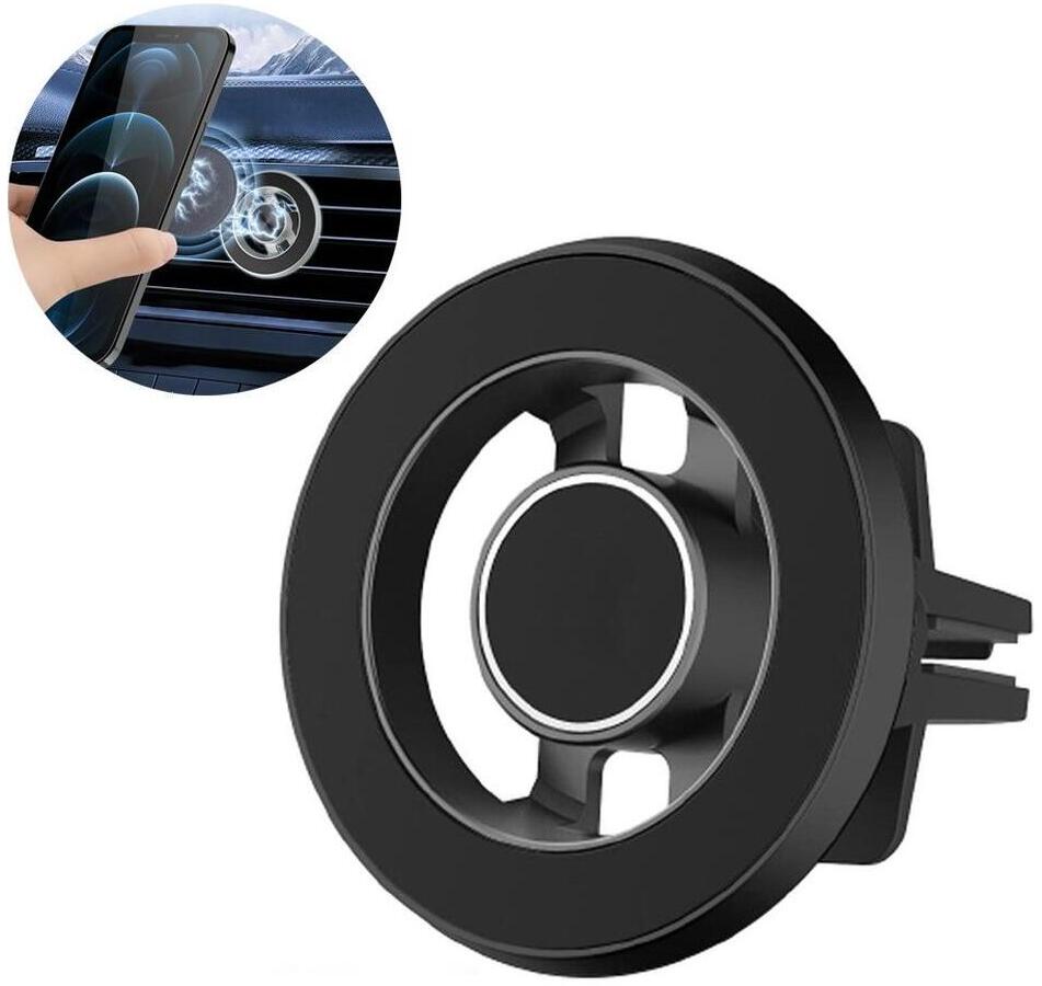 Magnetische MagSafe Houder - Auto Ventilatierooster - 360° Verstelbaar - Zwart afbeelding 1
