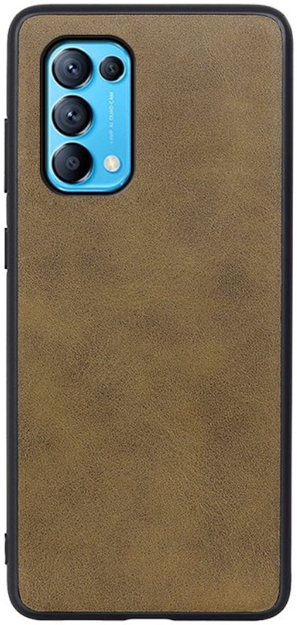 Oppo Find X3 Lite / Reno5 Hoesje Backcover met Kunstleer Coating Bruin afbeelding 1