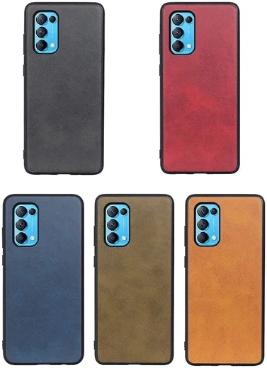 Oppo Find X3 Lite / Reno5 Hoesje Backcover met Kunstleer Coating Bruin afbeelding 3