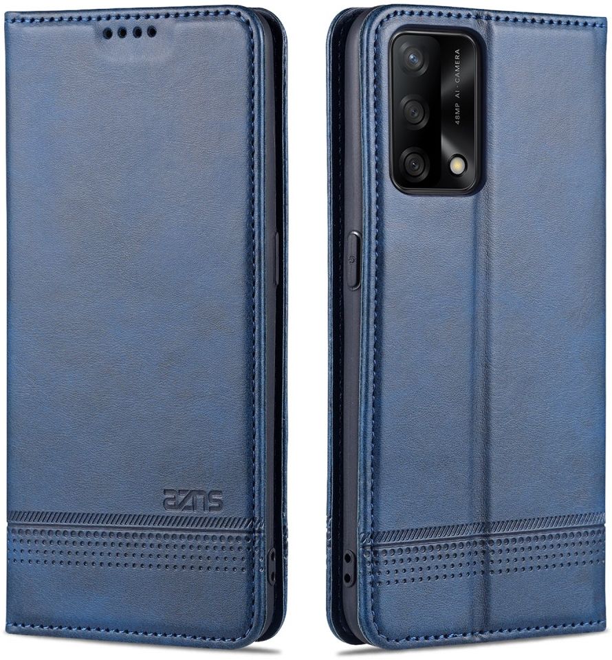 AZNS Oppo A74 4G Hoesje Portemonnee Book Case Kunstleer Blauw afbeelding 1