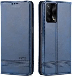 AZNS Oppo A74 4G Hoesje Portemonnee Book Case Kunstleer Blauw afbeelding