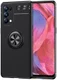 Oppo A74 5G Hoesje Metalen Magnetische Ring Kickstand Zwart afbeelding 1
