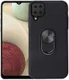 Samsung Galaxy A12 Hoesje met Metalen Magnetische Ring Kickstand Zwart afbeelding 1