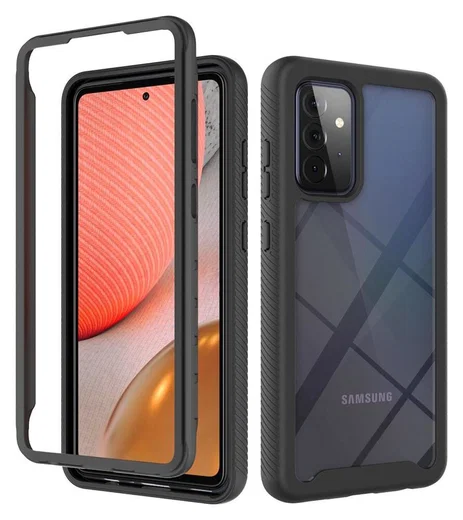 Samsung Galaxy A72 Hoesje Volledig Schokbestendig Hybride Cover Zwart afbeelding 1