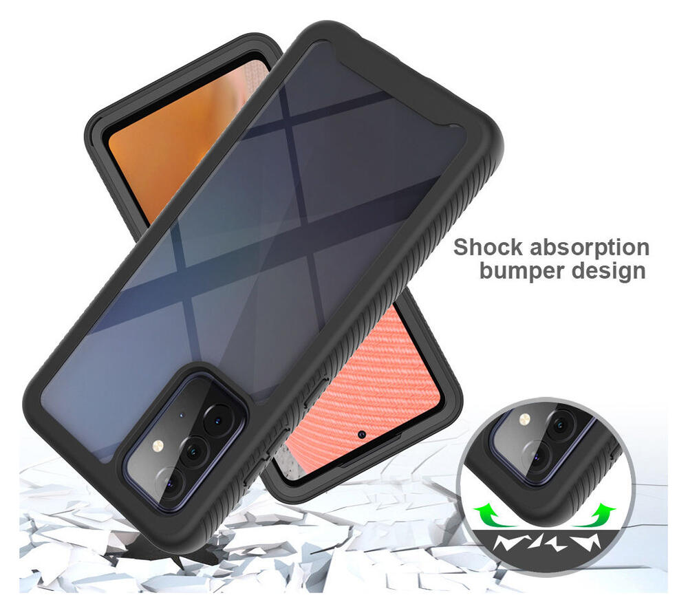 Samsung Galaxy A72 Hoesje Volledig Schokbestendig Hybride Cover Zwart afbeelding 2