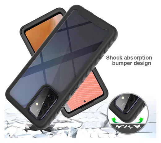 Samsung Galaxy A72 Hoesje Volledig Schokbestendig Hybride Cover Zwart afbeelding 2