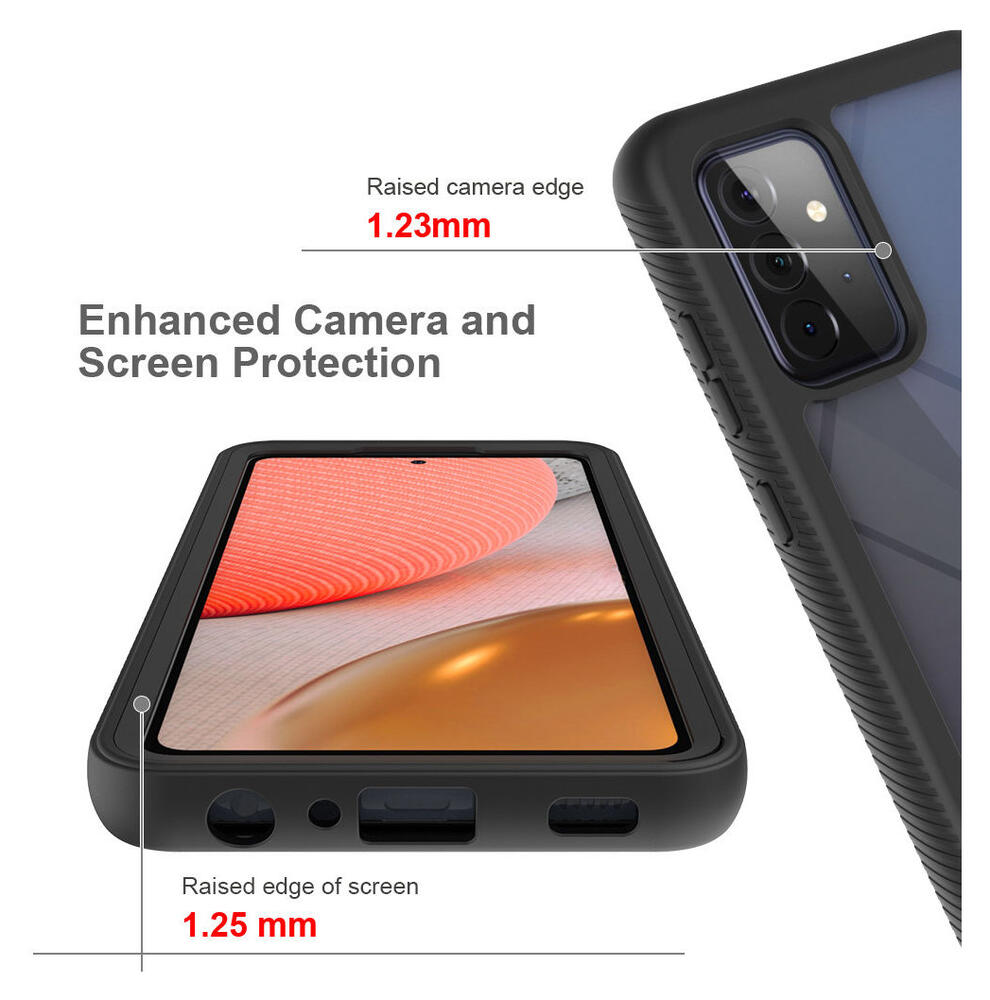 Samsung Galaxy A72 Hoesje Volledig Schokbestendig Hybride Cover Zwart afbeelding 5