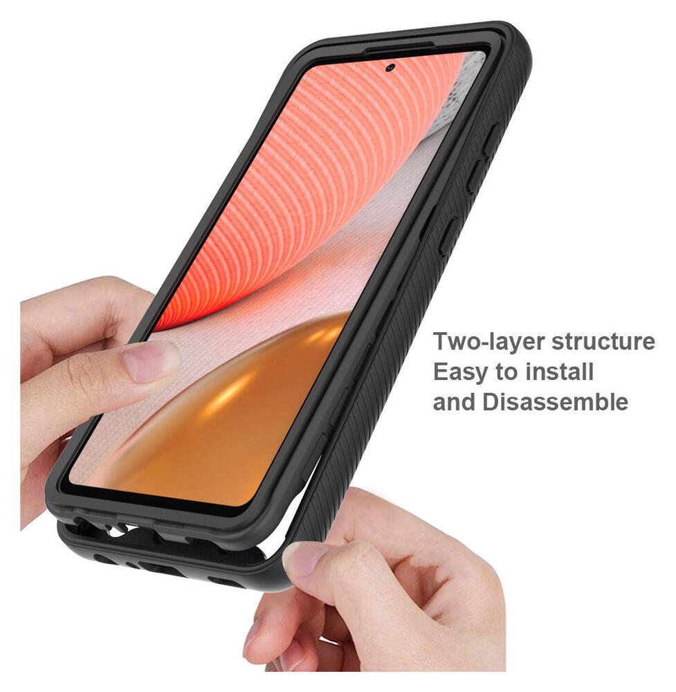 Samsung Galaxy A72 Hoesje Volledig Schokbestendig Hybride Cover Zwart afbeelding 6